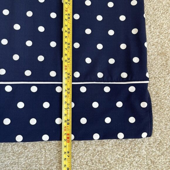 Lands End Navy Polka Dot Sheath Casual Dress XL Preppy Resort Summer Nautical - Picture 13 of 14